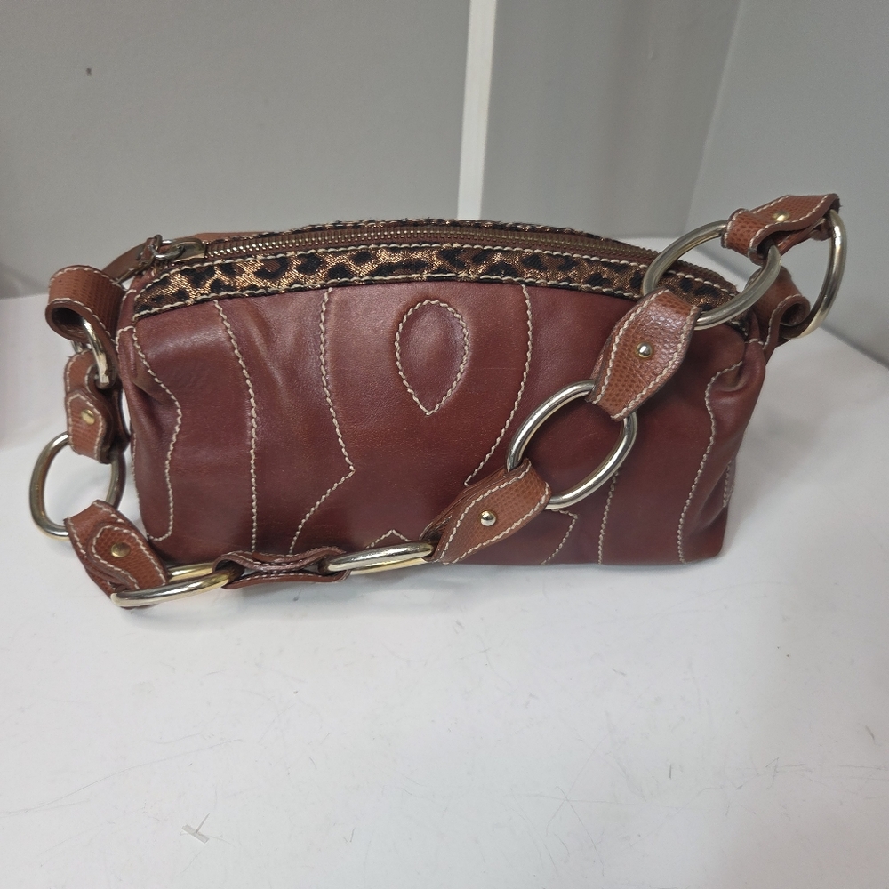 Authentic dolce & gabbana leather leopard trim mini shoulder bag purse 90s y2k - Picture 5 of 16